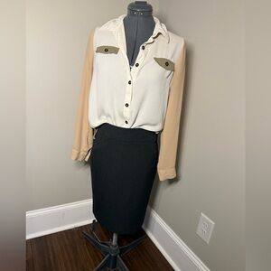 LOFT charcoal Pencil Skirt - 00